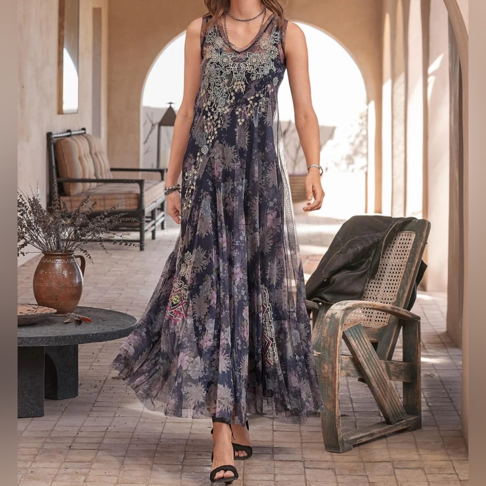 Johnny Was “Yawa maxi mesh dress”. New with tags.